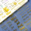 Geschenkwikkeling Creative Gold Foil Pet Letter Numbert Journal Sticker Die Cut voor Scrapbooking Telefoon hoes Decoratieve plannerstickers