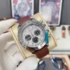 Montres de luxe pour hommes chronomètre en or Montres-bracelets chronographes de marque supérieure Bracelet en caoutchouc sport quartz homme Montre de créateur Cadeaux présents pour la Saint-Valentin des pères