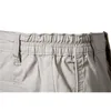 Zomer 100% Katoen Solid Shorts Mannen Hoge Kwaliteit Casual Business Social Elastic Taille 10 kleuren Strand 210713