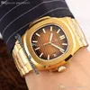 2022 5711 A21J Automatic Mens Watch Rose Gold D-Blue Textured Dial Stick Markery Bransoletka ze stali nierdzewnej 9 stylów Zegarki Puretime01 E25D4