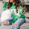 Weihnachten Rollkragen Elch Gedruckt Stricken Frauen Pullover Winter Mode Warme Lose Pullover Dame Elegante Alle-spiel