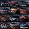 Promotie geweven lederen armband voor mannen vrouwen cool stijlvolle pols manchet armbanden verstelbare koord xmas geschenken