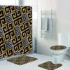 3D luxe zwart goud Griekse sleutel meander badkamer gordijnen douchegordijn set voor badkamer moderne geometrische sierlijke bad tapijt decor 220117
