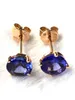 Natural Tanzanite Brincos Mulheres 2021 Vintage 18k Rose Gold Raro Requintado Brinco Feminino Moda Jóias