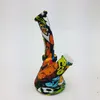 Bong in silicone da 6,5 pollici Beaker Pipa ad acqua per fumatori Rigs Cartoon Camouflage Color Design con siliconi Downstem 14mm femmina Unbreakable Oil Rig Bong Ciotola di vetro