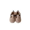 Детские хлопчатобумажные ботинки теплые девушки пушистые теплые зимние детские сплошной цвет мягкий подошвой горошек малышей флисовая обувь 220115