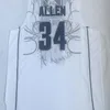 NC01 Basketbol Forması UConn Connecticut Huskies Ray 34 Allen College Gericot Jersey Dikişli Nakış Lacivert Beyaz Boyut S-2XL