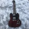 Promosyon Angus Genç Koyu Şarap Kırmızı SG Elektrikli Gitar İmza Kafa Çubuk Kapağı3190010