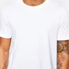 Męskie Koszulki 2021 White Casual Długi rozmiar Mężczyzna Hip Hop Tops Streetwear Extra Tee Shirts dla Mężczyzn Longline T-shirt Krótki rękaw Tshirt