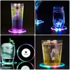 LED Coaster Cup Holder Mug Stand Light Acrylic Drink Beer Cocktail Glass Colorful Glow Lights for Bar Party Table Decor