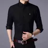 Camicia di marca di moda autunnale Camicia da uomo Camicia a maniche lunghe Slim Fit Button Down 100% cotone Abbigliamento casual da uomo 210331