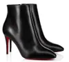 Fashion Sexy Woman Boots Red Bottom Eloise Booty High Heels Red-Soles Black Leather Boot Eloise Pigskin inside Tall Leg Women 35-43