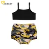 0-3y verão moda bebê menina conjunto de roupas nascidas roupas infantis sem mangas colete tops camo shorts trajes 210515