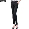 Calça lápis de cintura alta mulher calça feminina sólida ã trabalho de escritório usa terno de negócios calças formal pantalon femme mujer 210412