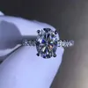 925 srebrne obrączki ślubne palcem luksusowe owalne cięcie 3CT symulowane diamentowe pierścienie dla kobiet biżuteria zaręczynowa ANEL212S