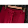 Blazer rosso moda abiti da ufficio donna set due pezzi pantaloni manica lunga per donna Completo Donna 210514
