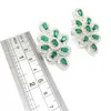 Oorbellen ketting kubieke zirkonia zilver 925 sieraden sets voor vrouwen groen grote cz creëerde hanger en oorbel dames