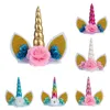 cartoon horse Horns Cake Decoration Kids Baby Birthday Party Wedding Decorations For Baking Jewelry Accessories Dress Not Headband M3416