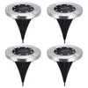 4pcs 16/20led Solar Power 디스크 라이트 야외 정원 태양 광선 데크 조명 묻힌 태양열 LED 램프 정원 장식