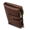 Wallets Crazy Horse Genuine Leather Men Credit Business Card Holders RFID Protect Double Zipper Cowhide Wallet Purse1