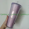 2021 Starbucks двойной градиент розовые стаканы Дуриан лазерная соломенная чашка стаканы Русалка пластиковые чашки для кофе с холодной водой Подарочная кружка