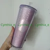 Starbucks Double Laser Dark Green Durian Laser Straw Cup Tumblers Mermaid Plastic Cold Water Coffee Cups Gift Mug L1 293n