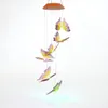 Solar Powered LED Wind Chime Light Hanging Color-Changing Yard Garden Butterfly Lamp Decor - Blue