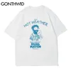 T-shirts hommes été hip hop streetwear harajuku dessin animé impression humaine t-shirts à manches courtes mode décontracté coton t-shirts hauts 210602