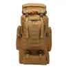 Outdoor 80L Large Capacity Military Backpack Tactical Backpack Mountaineering Bag Camping Hiking Military Camo Water-repellent Q0721