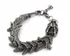 High Quality Dragon Silver Vintage Punk Bracelet For Men Stainless Steel Fashion Jewelry hippop street culture Brace;ets Bangles