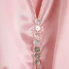 Vrouwen zomer effen shirts blouses tops v-hals strikje mode casual satijn vrouwelijke elegante top kiel kleding Blusas 210513