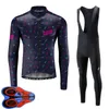 2021 Morvelo Team Mannen Fietsen Lange Mouwen Jersey Bib Broek Sets Factory Direct Sales Herfst MTB Fiets Outfits Fietskleding Sport Uniform Y21052502