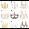 Altre forniture festive Home Garden Drop Delivery 2021 Toppers di buon compleanno con perle di metallo Brillante Mini Crown Cake Topper Dolce decorazione per feste