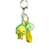 Fashion-Ny Gummi hörlurar Duckling Keychain Gullig tecknad Frukt Duck Doll Bag Dekoration Små present