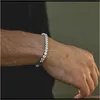 Charme JewelryFashioh Cristal Zircão Beads Homens Pulseira Bangle Correntes Strand Pulseiras Para As Mulheres Pulseiras Bijoux Sier Tênis Entrega 20