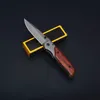 Promotion Pocket Folding Kniv 3CR13mov Grey Titanium Coated Blade Wood + Stålhandtag EDC Knivar med Retail Box