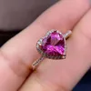 High-Quality Pink Topaz Heart-shaped Ring S925 Silver Charming Fine Fashion Jewelry for Women MeibaPJFS