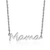Mamma halsband bokstav rostfritt stål rosguld kedjor hänge halsband mor födelsedag mode smycken vilja och sandig