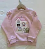 Vorverkauf 10,20 Schiff Kinder-Sweatshirt Herbst Süße Mädchen rosa Cartoon-Stickerei Lovely Top 211110