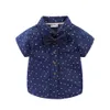 Mudkingdom Boys Örgün Gömlek Kravat Elbise ile Toddler Boy Kısa Kollu Düz Ova Tops Çocuk Yaz Giysileri 210615