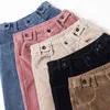 JMPRS inverno cintura alta mulheres corduroy harem calças plus size solto sólido botão casual calça mulheres veludo quente senhoras calças 211216