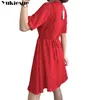 女性のドレスのための夏のドレス半袖女性Sドレスヴィンテージドット印刷マキシパーティーセクシーなボディコンドレス女性プラスサイズ210412