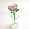 Decorative Objects & Figurines Hand Blown Glass Rose Flower Art Craft Wedding Valentine's Day Favors Gifts Table Decoration Ornament Lon