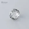 Liten oval splicing ihålig ut geometrisk öppning fingerring för kvinnor ren 925 sterling silver party fin smycken 210707