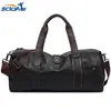 Outdoor Bags Scione Waterproof Men's Large Capacity PU Leather Soft Face Sports Gym Bag For Men Fitness Travel Sac De Sport