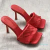 2022-Mulheres Sapatos de Salto Alto Quadrado Feminino Tecido de Luxo Designer Mules Salto Agulhão Bombas Sexy Feminino Vestido de Couro Sandálias de Festa