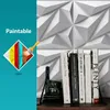 Art3d 50x50cm PVC 3D Wall Panels Diamond for Interior Walls Décor in White Walles Decor Wallpapers Pack of 12 Tiles