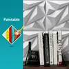 Art3d 50x50 cm PVC Panele ścienne Diament do ścian wewnętrznych Wystrój w White Wall Decor Wallpapers Pack 12 płytek