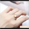 Jewelrysier Rings For Women Peach Shape Synthetic Coral White Crystal 14K Gold Plated Ring Fine Jewelry Woman Lmri098 Cluster Drop Delivery 2