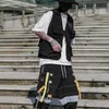 Chegada multi bolso hip hop shorts homens fita elástica cintura elástica harajuku streetwear mens carga calças curtas macho 210720